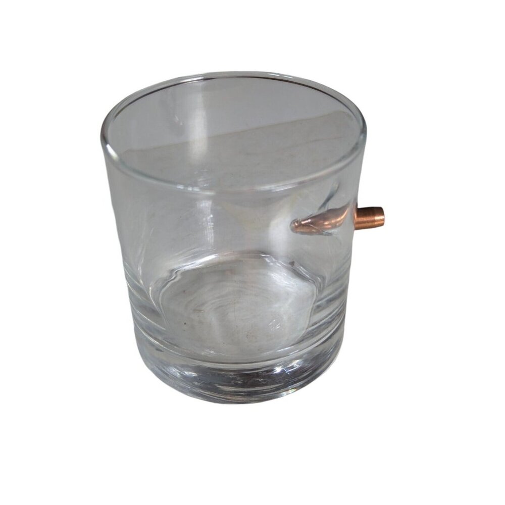 Rocks Bulletproof Glass with Real Bullet Groomsmen Military Gift
